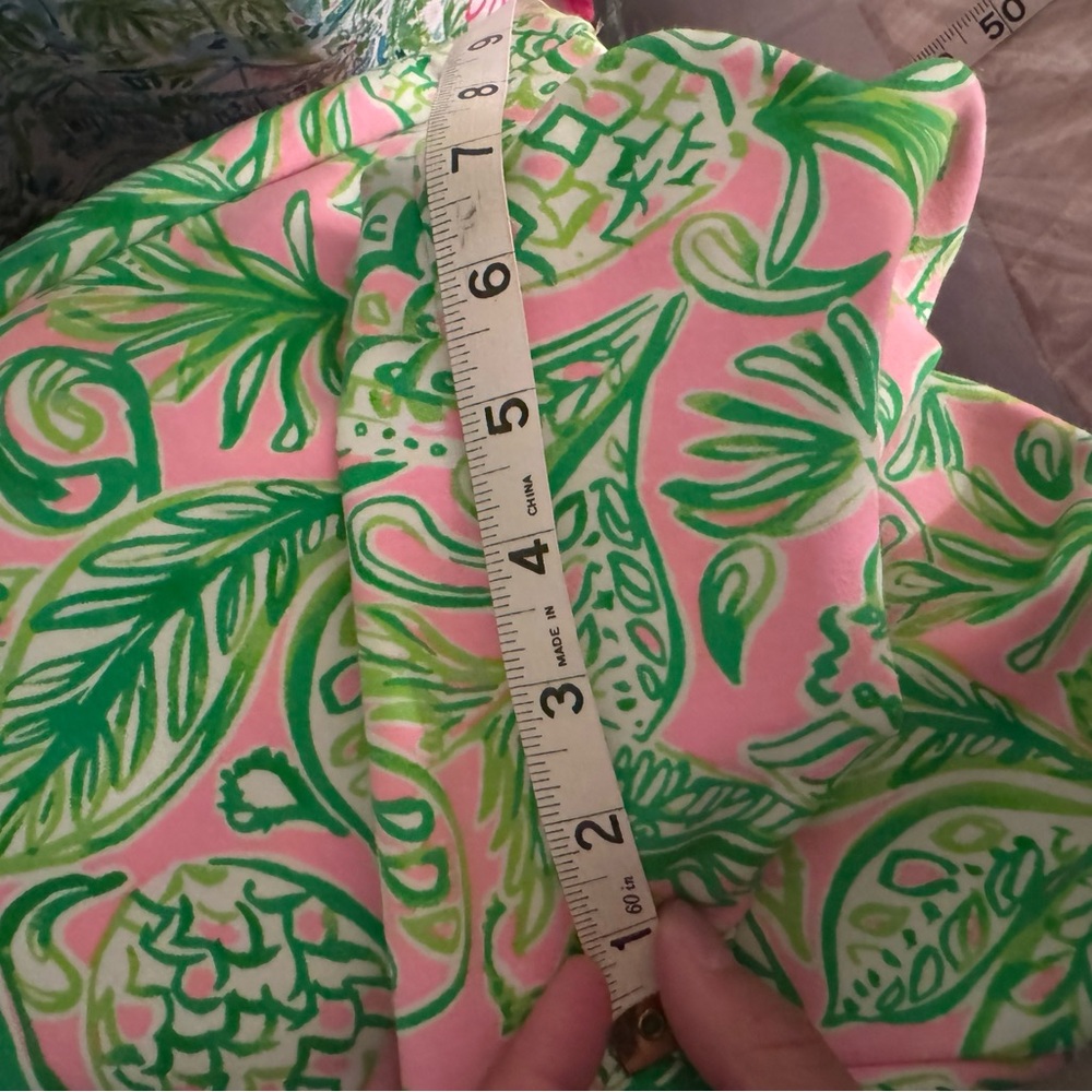 Lilly Pulitzer Pink and Green Leaf Print Shorts - Picture 7 of 7